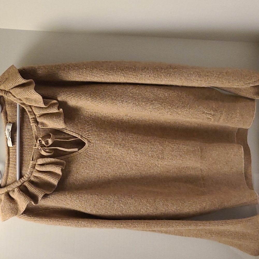 Madewell Sweater Ruffle Tie Neckline